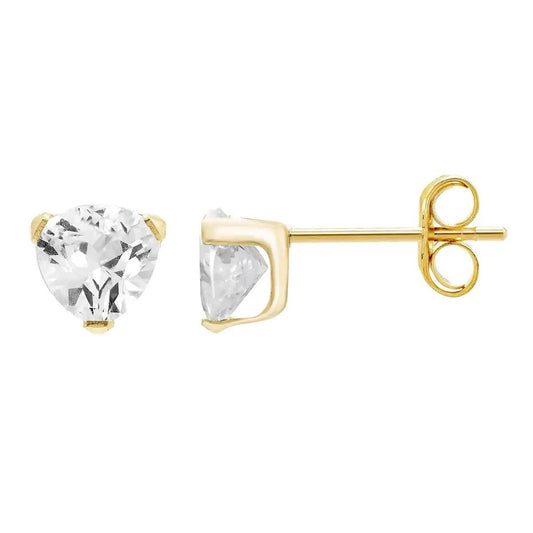 14k Gold Cubic Zirconia Tiny Stud Earrings - What's Your Story